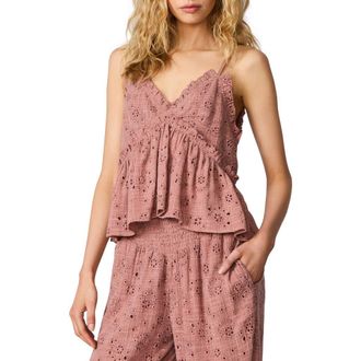 Steve Madden Bryna Eyelet Camisole in Burnt Coral at Nordstrom, Size X-Small