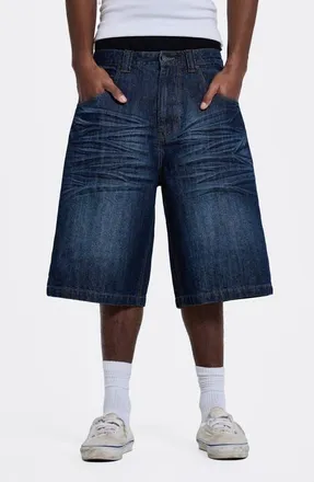 Jaded London Kingdom Colossus Baggy Denim Shorts in Indigo at Nordstrom, Size 30