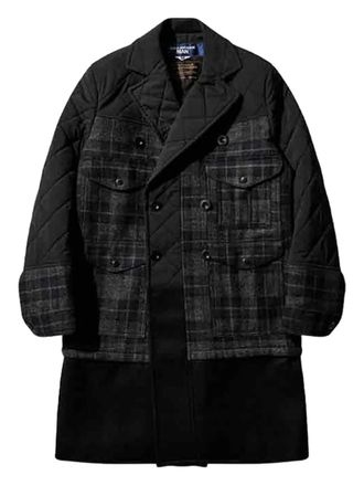 Junya Watanabe x Filson quilted check coat - men - Polyester - L - Black