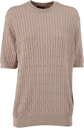 PESERICO Peserico, Round-neck Knitwear, male, Beige, Size: 2XL Maglia
