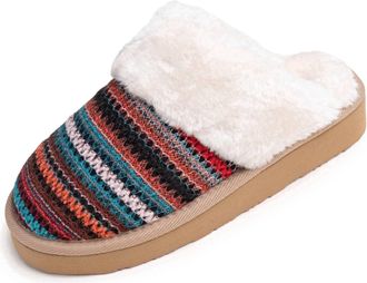 Minnetonka Womens Cerise Slip-On Shoes In Multi Sunset Stripe