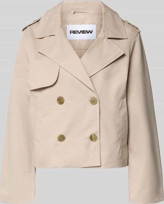Review Regular Fit Trenchcoat mit Umlegekragen in Ecru, Gr&ouml;&szlig;e XL