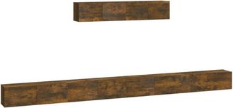 vidaXL Set de muebles de TV 6 pzas madera contrachapada roble ahumado vidaXL