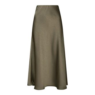 Neo Noir Elegant Cold Green Satin Skirt - female - Neo Noir - Midi Skirts - Green - XS - Skirts