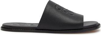 Loewe Flex Anagram Leather Sliders - Black - 45 (IT45 / UK11)