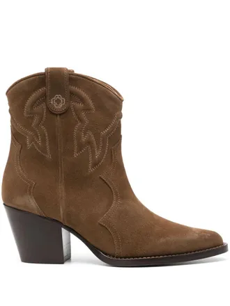 Maje 65mm Western suede boots - Brown