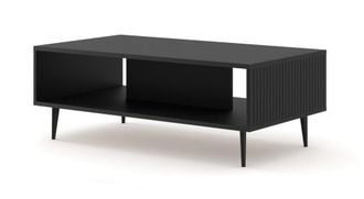 AKL FURNITURE Mesa de centro efecto madera Negro LED