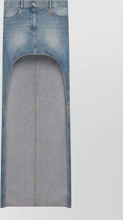 Courr&egrave;ges denim high-rise cutout skirt