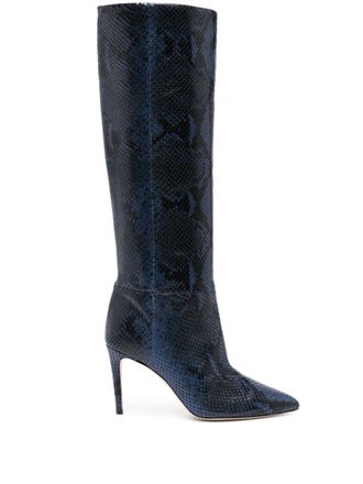 PARIS TEXAS Stiletto 85mm leather boots - Blue