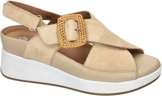 PieSanto Schoenen, Dames, Beige, 38 EU, Leer, 260383 Wedge Sandal
