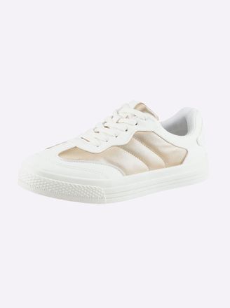 Heine Sneaker HEINE, Damen, Gr. 36, wei&szlig;, bronzefarben, Synthetik, Schuhe Sneaker