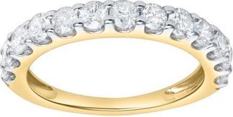 LuvMyJewelry Aria 14K Gold Round Diamond Studded Half Eternity Band Ring - 1 ct in 14K Yellow Gold at Nordstrom, Size 7.5