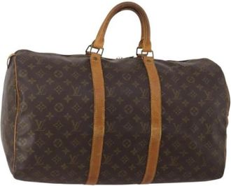 Louis Vuitton Pre-owned Boston Bag - Dames - Vintage Weekendtas - Bruin - ONE Size - Leer - Vintage