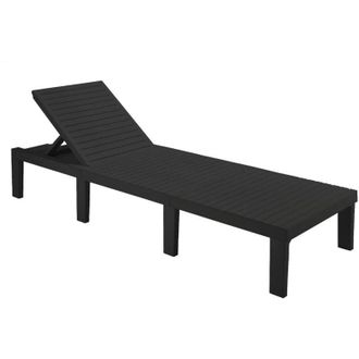 Dmora Lettino prendisole Ababahi, Sdraio da giardino regolabile, Lettino da esterno, 100 % Made in Italy, 195x65h78 cm, Antracite
