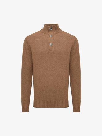 Gentiluomo Buttoned Turtle Zip | Camel