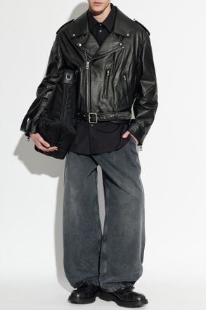 Loewe Leather Insulated Jacket, Mens, Black