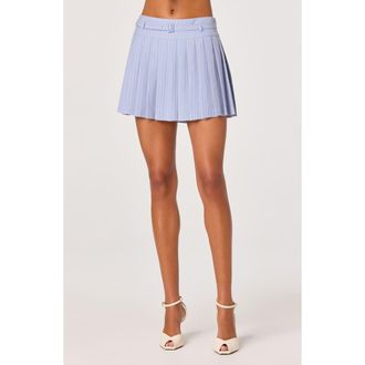 ASTR the Label Hina Pleat Stripe Skort in Blue Stripe at Nordstrom, Size X-Small