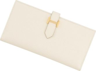 Herm&egrave;s Ivory Epsom Leather Long Wallet (Bi-Fold) (Pre-Owned)