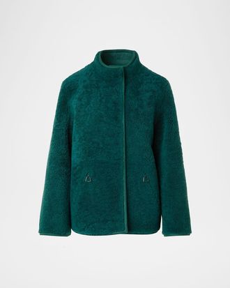 Akris Dru Reversible Shearling and Leather Jacket