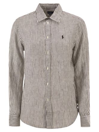 Polo Ralph Lauren gestreiftes Leinenhemd mit klassischer Passform