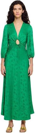 Sandro Floral jacquard maxi dress in Green at Nordstrom, Size 42 Eu