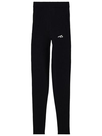 Balenciaga Black Viscose Logo Activewear