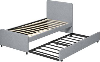 HOMCOM Estructura de cama 200x97x95 cm gris claro