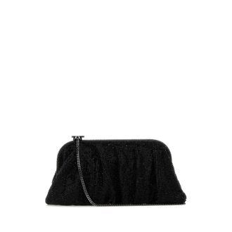 Benedetta Bruzziches Black Rhinestones Knit Venus La Grande Clutch