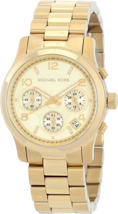 Michael Kors Runway Chronograph Quartz Gold Dial Ladies Watch MK7323