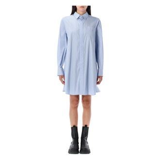 sacai Shirt Dresses, female, Blue, L, Striped Shirt Dress