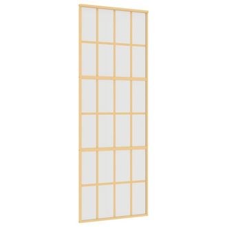 Berkfield Home Sliding Door Gold 76x205 cm Frosted ESG Glass & Aluminium
