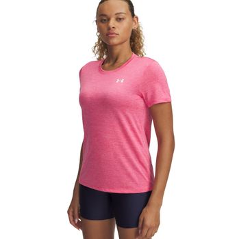 Under Armour Trainingsshirt UNDER ARMOUR TECH SSC- TWIST, Damen, Gr. XL, weiss (super pink,, wei&szlig;), Obermaterial: 100% Polyester, normal, Rundhals, Shirts Training