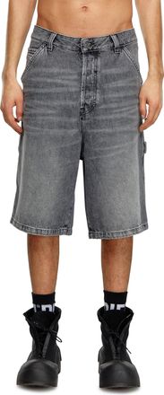Diesel Hemp denim utility shorts - Denim short pants - Man - Black