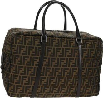 Fendi Pre-owned Canvas Weekendtas - Dames - Vintage Weekendtas - Bruin - ONE Size - Vintage