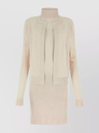 Fendi turtleneck silk blend mini dress