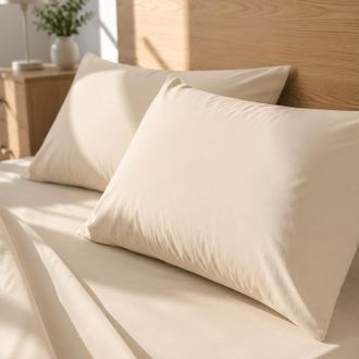 KASANOVA Coppia federe cotone beige