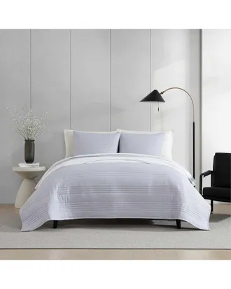 Vera Wang Seersucker Stripe Reversible Quilt Set