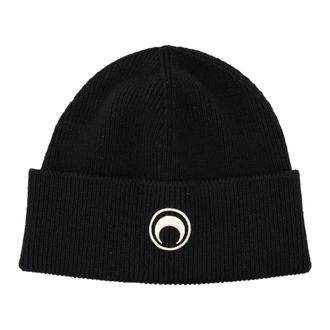 Marine Serre Accessoires, unisex, Zwart, ONE Size, Wol, Beanie Moon