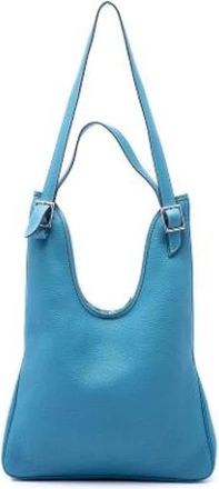Herm&egrave;s Pre-owned Massai PM Schoudertas - Dames - Vintage Schoudertas - Blauw - ONE Size - Leer - Vintage