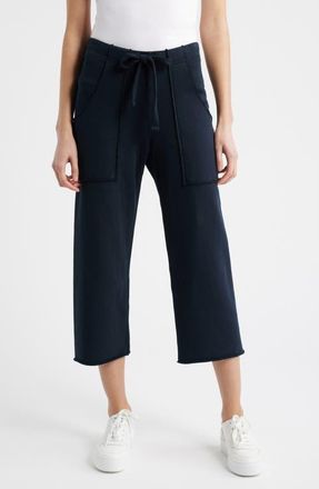 Frank & Eileen Penny Patch Pocket Crop Sweatpants in British Royal Navy at Nordstrom, Size Medium