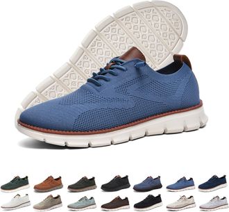 Generic Mens Urban Ultra Comfortable Mesh Dress Sneakers,Urban Ultra-Comfort Shoes,Business Casual Fashion Lightweight Walking Shoes (Light Blue,7.5)