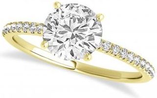 Allurez Lab Grown Diamond Accented Engagement Ring Setting 18k Yellow Gold (6.62ct)
