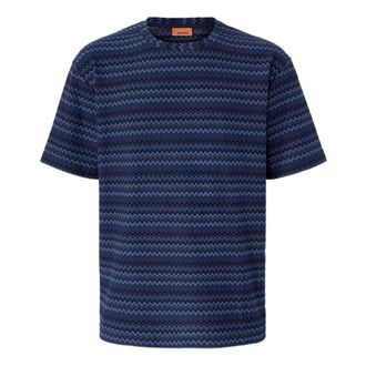 Missoni T-Shirts, male, Blue, XS, Blue Cotton TEE Shirt