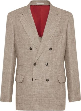 Brunello Cucinelli Jassen, Heren, Grijs, L, Blazer