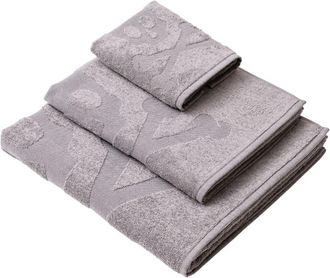 Scalpers Set 3 toallas de ba&ntilde;o gris de algod&oacute;n 450gsm