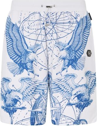 Philipp Plein Heren, Korte broeken, Wit, Maat: 2XL Fleece