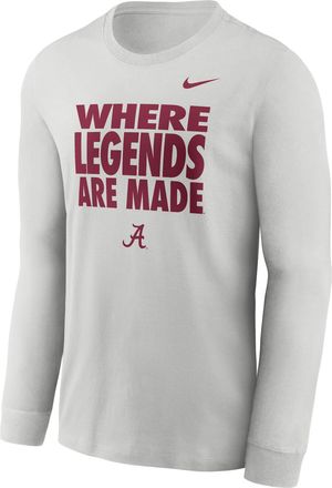 Nike Alabama Sideline Slogan Nike Mens Dri-FIT College Long-Sleeve T-Shirt in Grey | 02EW0BBABN-H2B