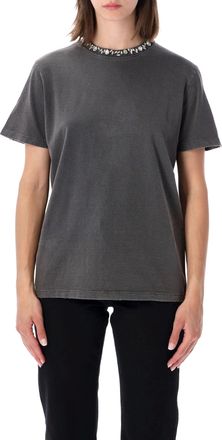 Golden Goose Dark Grey Strass Collar T-Shirt