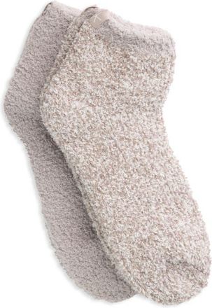 Barefoot Dreams CozyChic Assorted 2-Pack Ankle Socks in Oyster Multi at Nordstrom