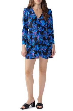 Sanctuary The New Faux Wrap Long Sleeve Minidress in Intn at Nordstrom Rack, Size X-Large